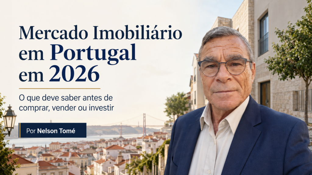 Nelson Tomé num cenário urbano de Lisboa para o artigo sobre o mercado imobiliário em Portugal em 2026